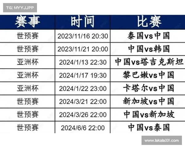 中国国足赛事安排 中国国足赛事安排时间